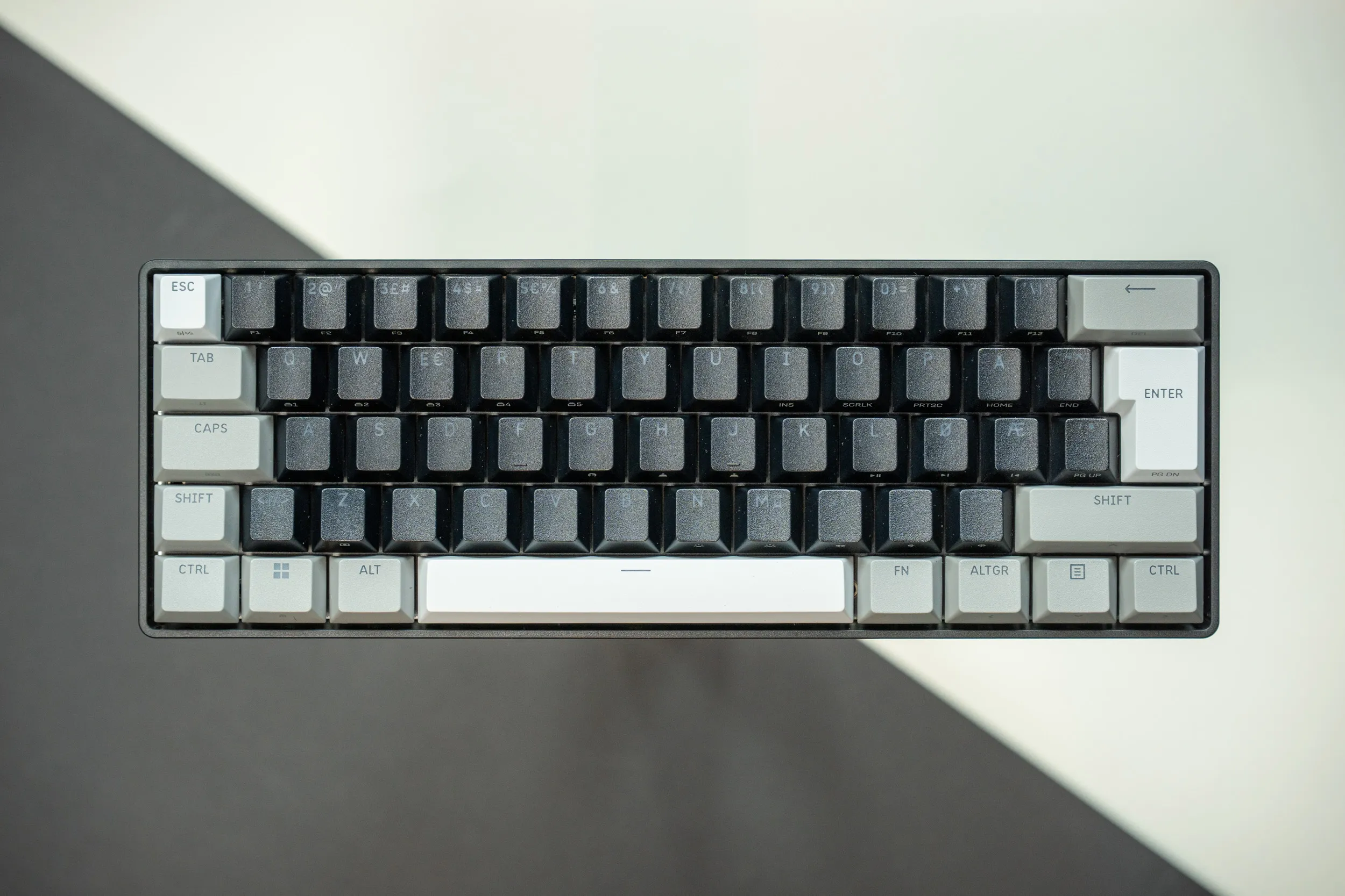 Corsair Clipper Pro Mini 60 seen from above on the desk