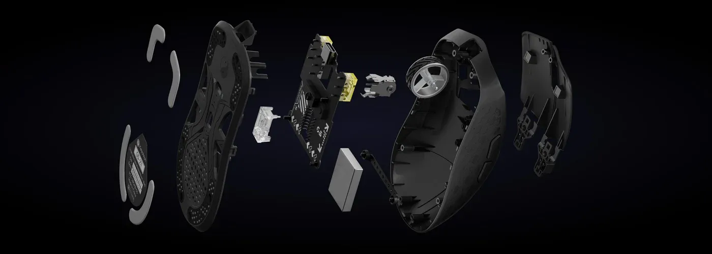 Exploded view of the Keychron G5 showing its internal components