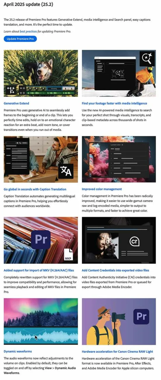 Adobe Premiere Pro 25.2 Screenshot