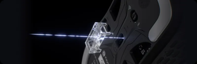 Close-up of the PixArt 3950 sensor on the Keychron G5