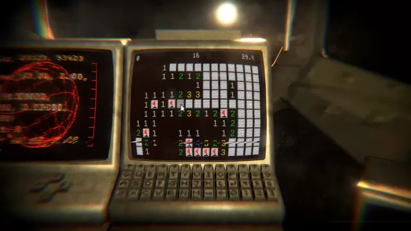 In-game computer running a Driftmania-style game in Starpath