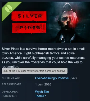 Silver Pines Steam ratings