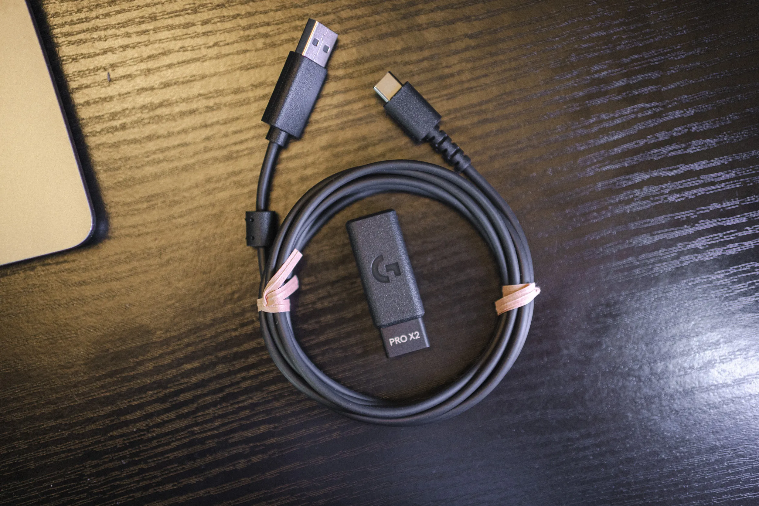 USB-A to USB-C cable and wireless receiver included with the Superlight 2