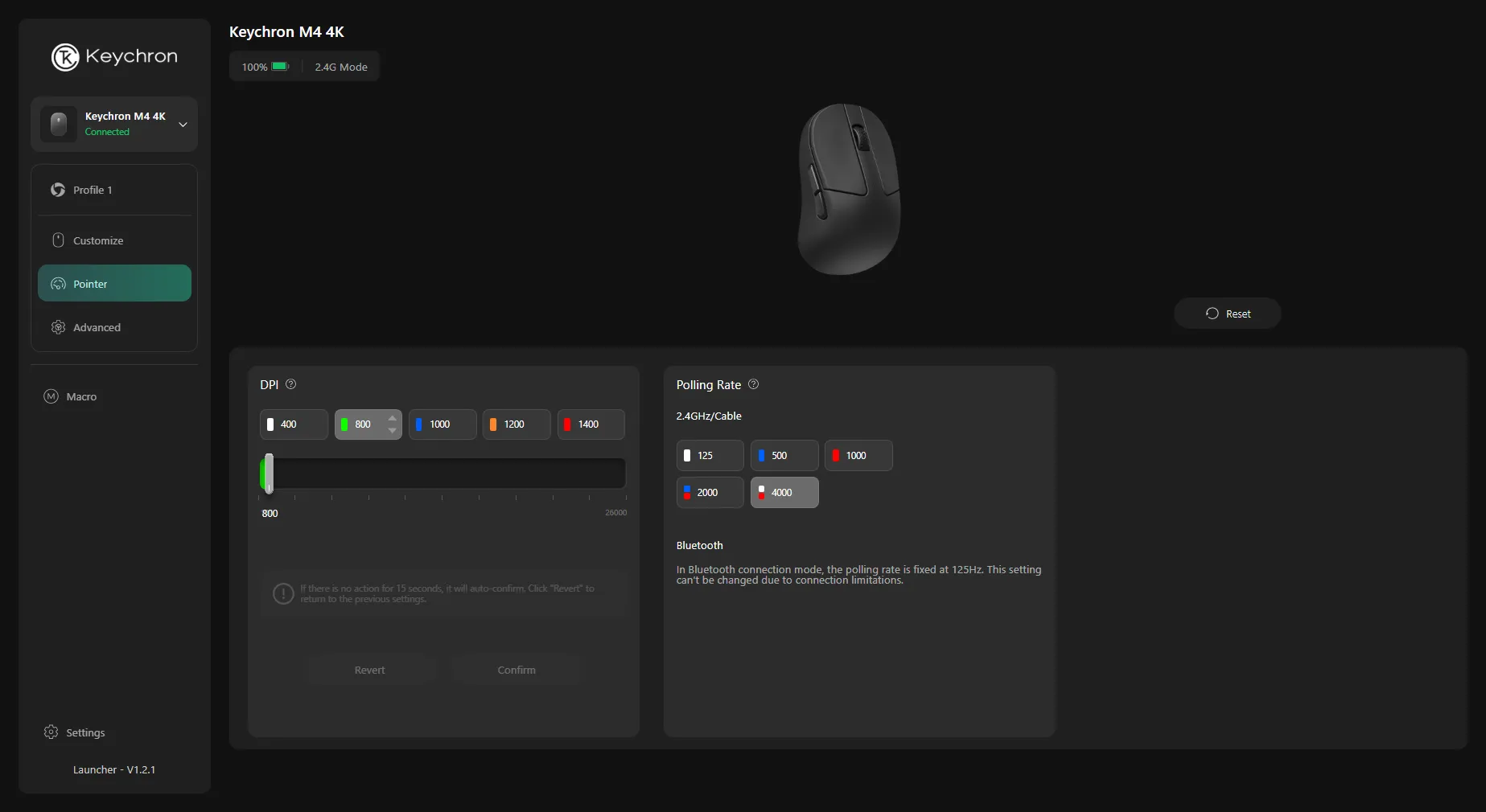 Screenshot from the Keychron laucher