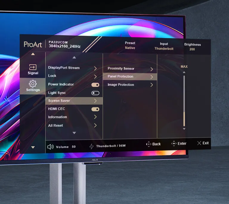 The Asus PA32UCDM comes with built in OLED protection