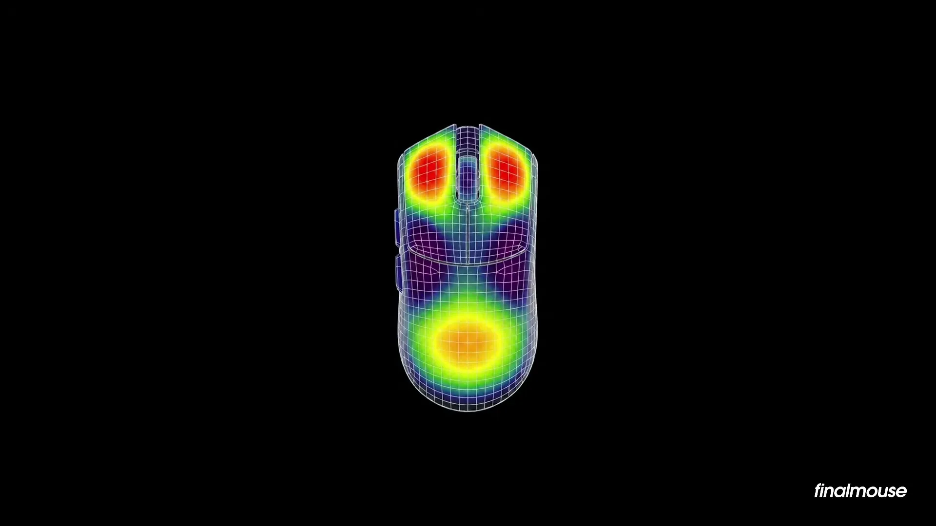 Finalmouse's pressure mapping showing areas of the chassis that are never touched during grip