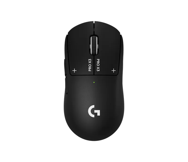 Logitech G Pro X3 Superstrike in Midnight Black seen from above
